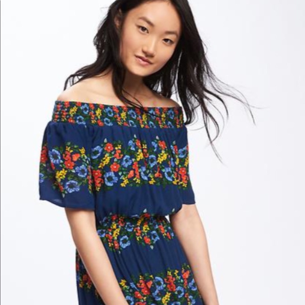 Old Navy Off the Shoulder Crinkle Gauze Dress Size M-Tall - Picture 3 of 7